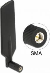 Antena Delock LTE WLAN Dual Band SMA 1-4dBi omnidirectional rotabila Negru 