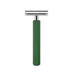 Aparat de ras clasic Safety Razor cu maner din aluminiu anodizat si piaptan inchis Muehle Hexagon R HXG FOREST SR 