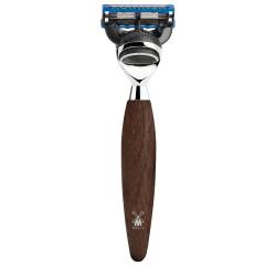 Aparat de ras compatibil Gillette Fusion si maner din lemn de stejar de mlastina R 873 F 