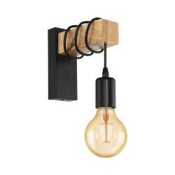 Aplica TOWNSHEND 32917 10W Metal Lemn Negru Maro EGLO 