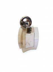 Aplica Full 37261 schelet inox abajur alb incadrat de sticle fumurii 1e27 dulie ceramica 