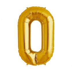 Balon cifra 0 din folie metalizata inaltime 41 cm auriu 