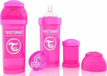Biberon Anti-Colici Twistshake 260 ml Roz 