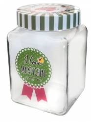 Borcan decorativ cu capac metalic CANDY 1500ml 