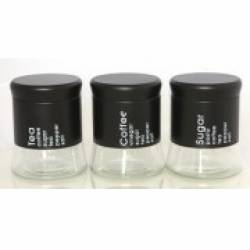 Borcane cu capac negru set 3 piese MN013240 