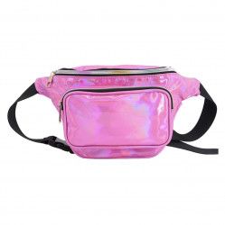 Borseta moderna Shiny compartimentata cu 3 buzunare exterioare cu fermoar Roz BBL1035 