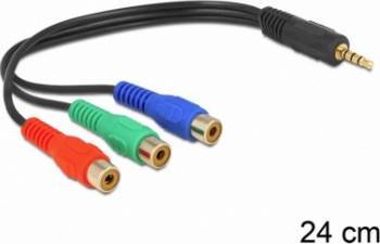 Cablu Delock 3 x RCA la jack Stereo 3.5 mm 4 pini Mama-Tata