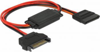 Cablu alimentare Delock conversie voltaj SATA 15 pini 5V la SATA 15 pini 3.3V + 5V T-M 