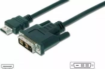 Cablu Assmann HDMI 1.3 A M la DVI-D M 3m Negru