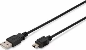 Cablu Assmann USB 2.0 A M - mini B M 3.0m Negru