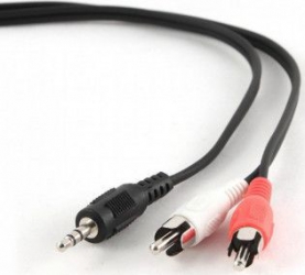 Cablu audio Gembird CCA-458 Jack 3.5 mm la 2 X RCA T-T 1.5 m Negru 