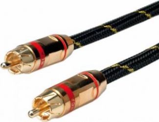 Cablu audio Roline RCA simplex rosu T-T 2.5m Auriu 