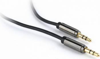 CABLU AUDIO stereo 3.5 mm jack TT conectori placati cu aur 1.8m Gembird CCAP-444-6 Negru 