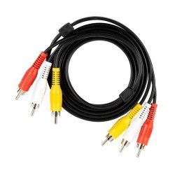 Cablu AV 3x RCA Tata - 3x RCA Tata 1.5 m Lungime - Tip Male-Male pentru TV DVD Player sau Gaming 