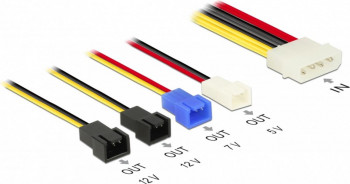 Cablu de alimentare ventilator Delock 85516 molex la 4 x 2 pini 12V 7V 5V 20 cm 