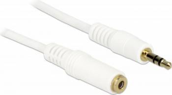 Cablu Delock Extensie Audio Jack 3.5mm 0.5m Alb 