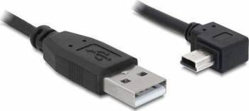 Cablu Delock USB 2.0-A male - USB mini B male unghi 50cm 