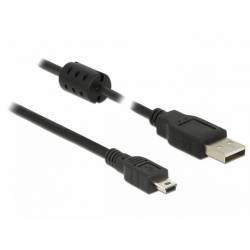 Cablu delock USB 2.0 la mini USB-B 3m T-T Negru 