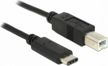Cablu Delock USB 2.0 tip C host la USB-B device T-T 0.5m Negru 