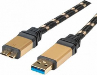 Cablu Roline Gold USB 3.0 la micro USB T-T 2m Negru 