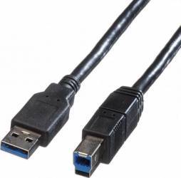 Cablu Roline USB 3.0 tip A la tip B T-T 0.8m Negru 