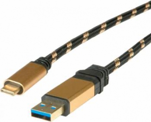 Cablu USB 3.1 Roline la USB tip C 0.5m Gold 