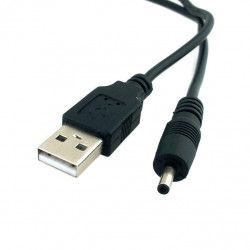 Cablu USB - conector DC 3 mm pentru alimentare electronice negru 