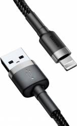 Cablu de date USB Lightning BASEUS Cafule 2.4A 1m CALKLF-BG1 Gri + Negru 