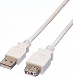 Cablu Value prelungitor USB 2.0 tip A M-T 1.8m Alb