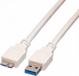 Cablu Value USB 3.0 la micro USB 3.0 0 T-T 0.15m Alb