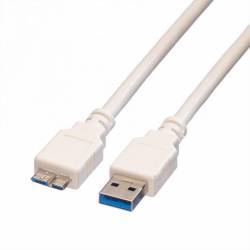 Cablu Value USB 3.0 la micro USB-B T-T 0.8m Alb 