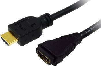 Cablu video LogiLink HDMI A tata la A mama 3m Negru