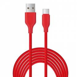 Cablu date Incarcare USB - USB Type-C ranforsat 1m Rosu BBL582 