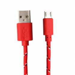 Cablu Date si Incarcare Micro Usb Cablu Panza Culoare Rosu pt Telefon Tableta 