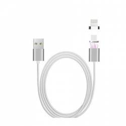 Cablu de date incarcare magnetic 2 in 1 Micro USB Lightning 1m silver BBL661 