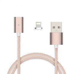 Cablu de date/incarcare magnetic Lightning 1m textil Rose Gold BBL835 