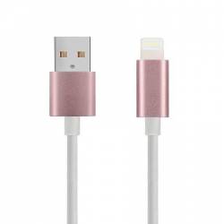 Cablu de dateincarcare magnetic pentru iPhone conector Lightning magnetic 1m roz BBL563 