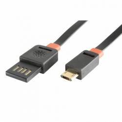 Cablu de incarcaretransfer date microUSB 5V mufa reversibila flexibil 3 metri 