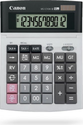 Calculator de birou CANON WS-1210THB ecran 12 digiti alimentare solara si baterie display LCD negru include TV 0.1 lei 