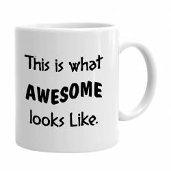 Cana alba ceramica capacitate 300 ml model Awesome looks Like 