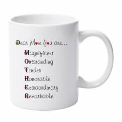 Cana alba ceramica capacitate 300 ml model Dear Mom you are... 