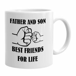 Cana alba ceramica capacitate 300 ml model Father and Son
