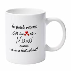 Cana alba ceramica capacitate 300 ml model Mama om fain 