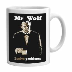 Cana alba ceramica capacitate 300 ml model Mr. Wolf 