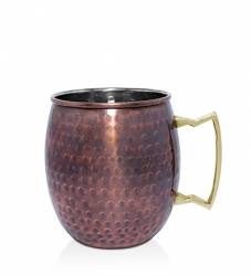 Cana halba RAKI ANTIQUE MUG inox cu strat cupru 8 25x9 5cm 600ml