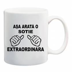 Cana personalizata ceramica 300 ml Asa Arata o Sotie Extraordinara 