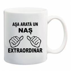 Cana personalizata Nas Extraordinar ceramica alba capacitate 300 ml 