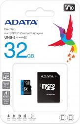 Card de Memorie ADATA Premier MicroSDHC 32GB UHS-I + Adaptor ausdh32guicl10a1-ra1 