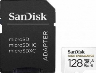 Card de Memorie Sandisk High Endurance MicroSDXC 128GB Clasa 10 U3 Adaptor microSD 