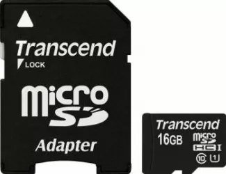 Card de Memorie Transcend microSDHC 16GB Clasa 10 UHS-1 + Adaptor SD